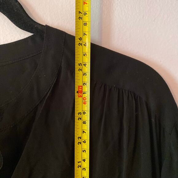 James Perse Black Flowy 3/4 Sleeve Blouse Lightweight Women's size 3 / Large - Picture 8 of 8